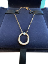 Tiffany & Co Medium Tiffany Lock Pendant Rose Gold with Pavé Diamonds
