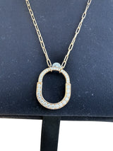 Tiffany & Co Medium Tiffany Lock Pendant Rose Gold with Pavé Diamonds