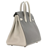 Hermes Birkin 25 Horseshoe Etain Gris Perle Togo Brushed Yellow Gold Hardware