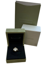 Van Cleef & Arpels Vintage Alhambra Mother Of Pearl Diamond Ring 18K Yellow Gold