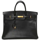 Hermes Birkin 40 Black Ardennes Leather With Gold Hardware