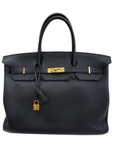Hermes Birkin 40 Black Ardennes Leather With Gold Hardware