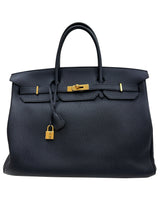 Hermes Birkin 40 Black Ardennes Leather With Gold Hardware