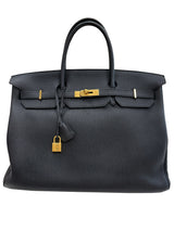 Hermes Birkin 40 Black Ardennes Leather With Gold Hardware