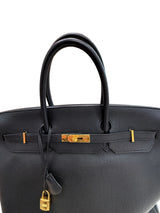 Hermes Birkin 40 Black Ardennes Leather With Gold Hardware