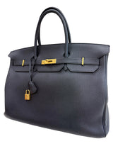 Hermes Birkin 40 Black Ardennes Leather With Gold Hardware