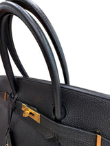 Hermes Birkin 40 Black Ardennes Leather With Gold Hardware