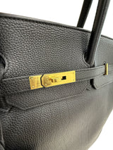 Hermes Birkin 40 Black Ardennes Leather With Gold Hardware