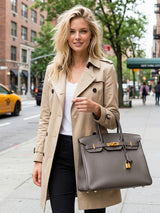 Hermes Birkin 35 Etain Togo Leather With Gold Hardware Handbag