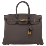 Hermes Birkin 35 Etain Togo Leather With Gold Hardware Handbag