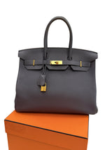 Hermes Birkin 35 Etain Togo Leather With Gold Hardware Handbag