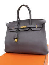 Hermes Birkin 35 Etain Togo Leather With Gold Hardware Handbag