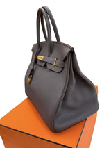 Hermes Birkin 35 Etain Togo Leather With Gold Hardware Handbag