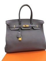 Hermes Birkin 35 Etain Togo Leather With Gold Hardware Handbag