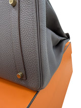 Hermes Birkin 35 Etain Togo Leather With Gold Hardware Handbag