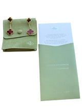Van Cleef & Arpels Magic Alhambra Tiger Eye Carnelian 2 Motifs Earrings 18K Gold
