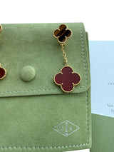 Van Cleef & Arpels Magic Alhambra Tiger Eye Carnelian 2 Motifs Earrings 18K Gold
