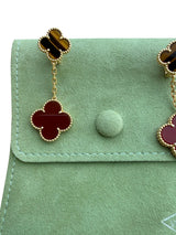 Van Cleef & Arpels Magic Alhambra Tiger Eye Carnelian 2 Motifs Earrings 18K Gold