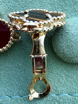 Van Cleef & Arpels Magic Alhambra Tiger Eye Carnelian 2 Motifs Earrings 18K Gold