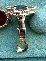 Van Cleef & Arpels Magic Alhambra Tiger Eye Carnelian 2 Motifs Earrings 18K Gold