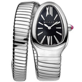 Bulgari Serpenti Tubogas 35mm Stainless Steel Black Opaline Dial Watch 102824