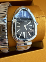 Bulgari Serpenti Tubogas 35mm Stainless Steel Black Opaline Dial Watch 102824