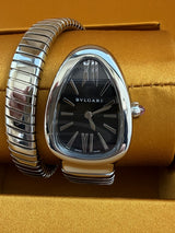 Bulgari Serpenti Tubogas 35mm Stainless Steel Black Opaline Dial Watch 102824