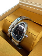 Bulgari Serpenti Tubogas 35mm Stainless Steel Black Opaline Dial Watch 102824