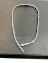 Bulgari Serpenti Viper Necklace With Full Pave Diamonds 18K White Gold