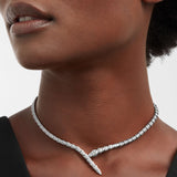 Bulgari Serpenti Viper Necklace With Full Pave Diamonds 18K White Gold