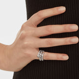 Bulgari Serpenti Viper Ring With Full Pave Diamonds Snake 18k White Gold