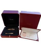 Cartier Love Bracelet With 6 Brilliant Cut Diamonds 18K Rose Gold Small Model