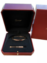 Cartier Love Bracelet With 6 Brilliant Cut Diamonds 18K Rose Gold Small Model