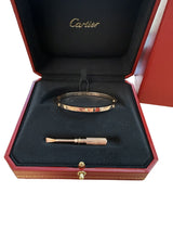 Cartier Love Bracelet With 6 Brilliant Cut Diamonds 18K Rose Gold Small Model