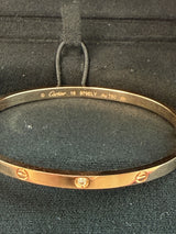 Cartier Love Bracelet With 6 Brilliant Cut Diamonds 18K Rose Gold Small Model