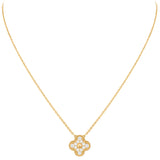 Van Cleef & Arpels Vintage Alhambra Pendant 18K Yellow Gold Diamond Necklace