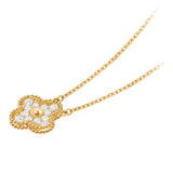Van Cleef & Arpels Vintage Alhambra Pendant 18K Yellow Gold Diamond Necklace