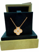 Van Cleef & Arpels Vintage Alhambra Pendant 18K Yellow Gold Diamond Necklace