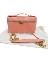 Loro Piana Extra Pocket L19 Monitor Lizard Dark Bubblegum/Sun Gold Chain Strap