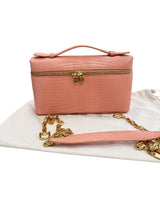 Loro Piana Extra Pocket L19 Monitor Lizard Dark Bubblegum/Sun Gold Chain Strap