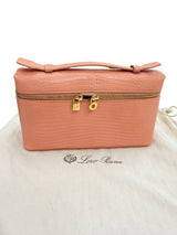 Loro Piana Extra Pocket L19 Monitor Lizard Dark Bubblegum/Sun Gold Chain Strap