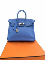 Hermes Birkin 25 Bleu Du Nord Swift Leather with Palladium Hardware Handbag