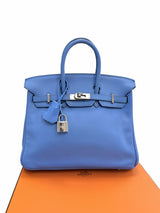 Hermes Birkin 25 Bleu Du Nord Swift Leather with Palladium Hardware Handbag
