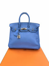 Hermes Birkin 25 Bleu Du Nord Swift Leather with Palladium Hardware Handbag