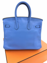 Hermes Birkin 25 Bleu Du Nord Swift Leather with Palladium Hardware Handbag