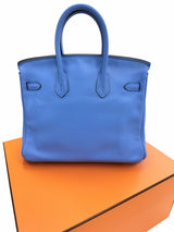 Hermes Birkin 25 Bleu Du Nord Swift Leather with Palladium Hardware Handbag
