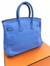 Hermes Birkin 25 Bleu Du Nord Swift Leather with Palladium Hardware Handbag