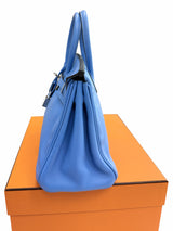 Hermes Birkin 25 Bleu Du Nord Swift Leather with Palladium Hardware Handbag
