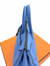 Hermes Birkin 25 Bleu Du Nord Swift Leather with Palladium Hardware Handbag