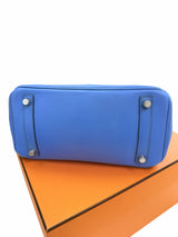 Hermes Birkin 25 Bleu Du Nord Swift Leather with Palladium Hardware Handbag